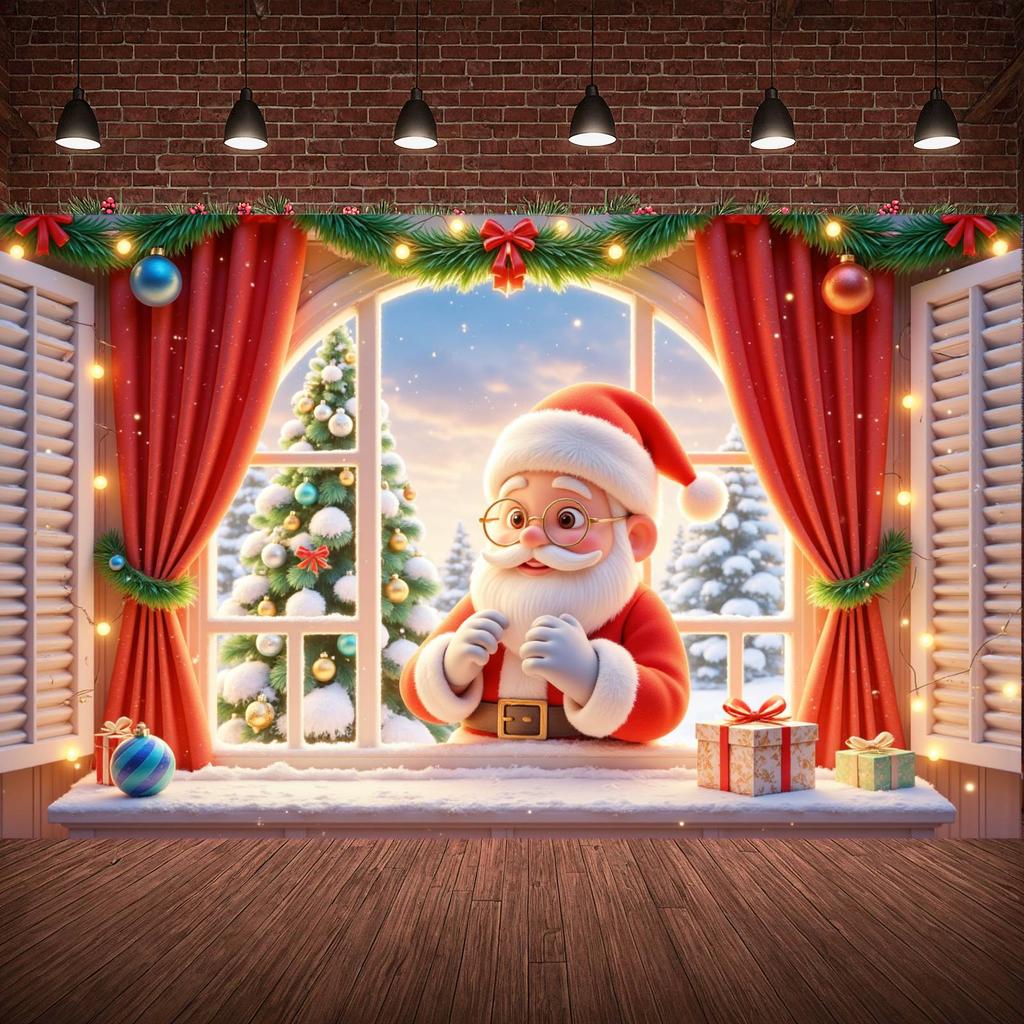 Santa Banner Santa Claus Pattern Xmas Banner Holiday Banner Christmas Tree Pattern For Festive Decoration Winter Party Indoor