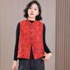 Women's Chic Chinese-Style Jacquard Padded Vest with Stand Collar - Tang Suit Spring/Winter 2026 Collection