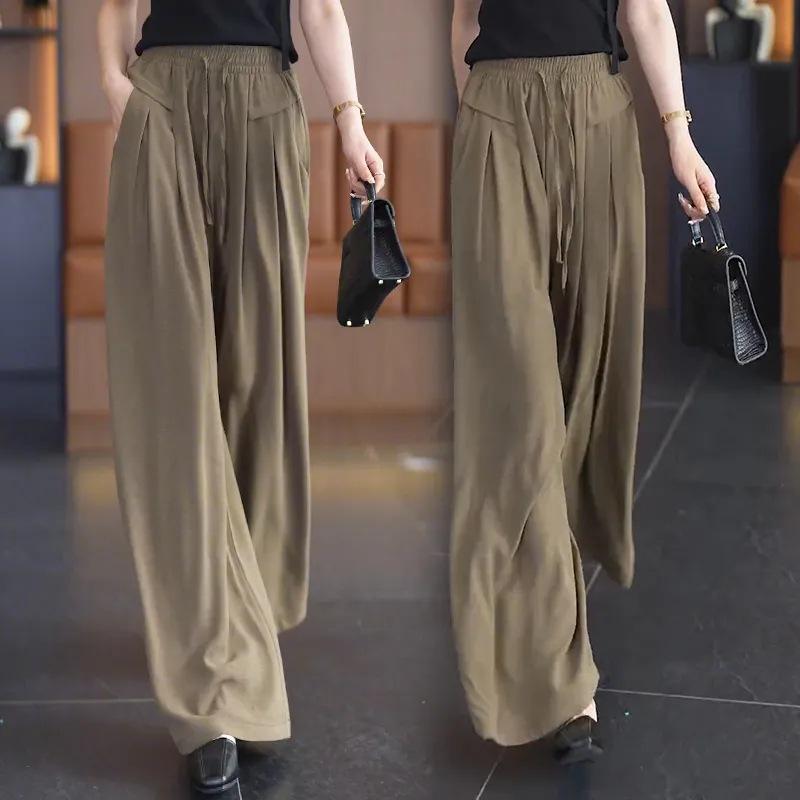 Women's Oversized Wide-Leg Drape Culottes – Spring/Summer Casual Lazy Pants