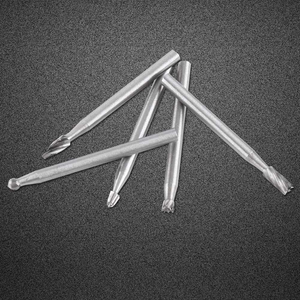 10pcs High Speed Steel Burrs Rotary Files Woodworking Carving Tool Set 1 8inch Shank