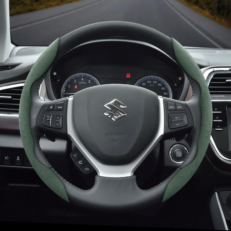 Suitable for Suzuki Anti-Slip Buckle Segmented Suede Steering Wheel Cover Suitable for Swift Sport Sx4 Grand Vitara Ly Jimny Solio Alto