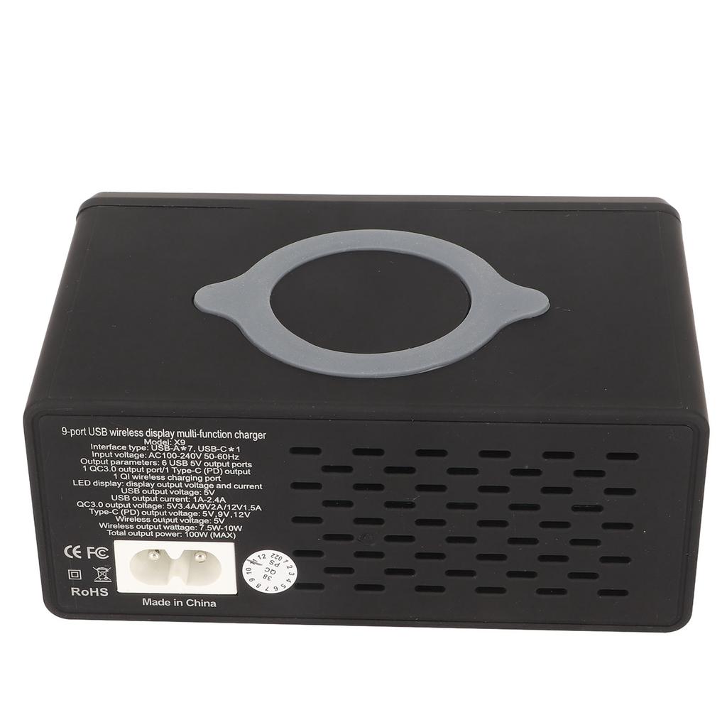 USB Charger 100W 8 Port USB Charging Station QC 3.0 Wireless Charger PD18W Intelligent Compatible