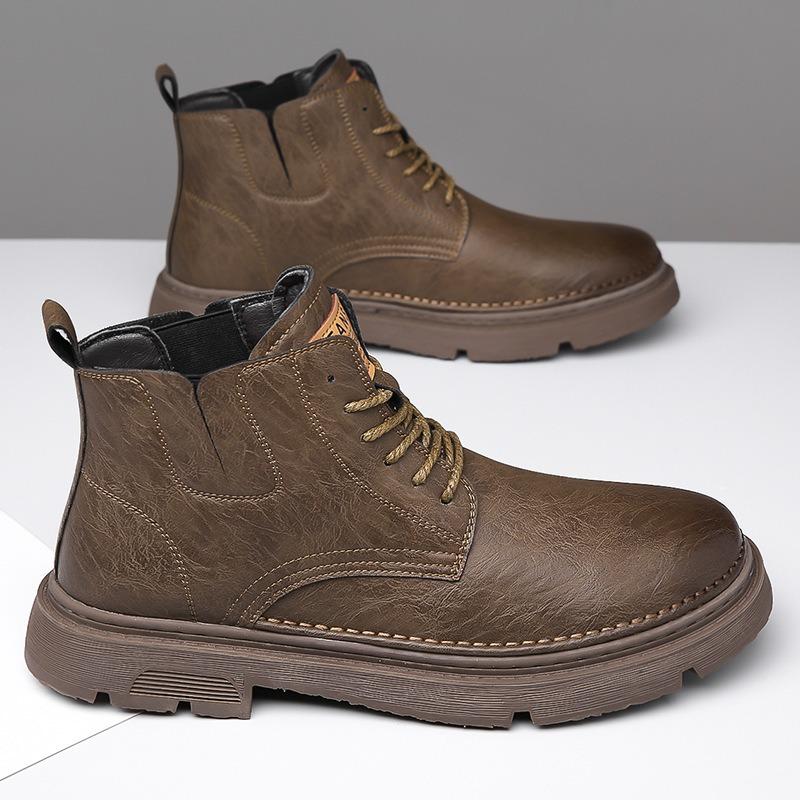 Martin Stiefel Herren trendige neue Herrenschuhe Retro Workwear Stiefel modische High-Top Lederschuhe vielseitige Leder Herren Lederstiefel