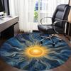 1pc Sunburst Mandala Chair Carpet for Office, Soft, Non-Slip Polyester Mat, Office, Living Room, Bedroom, Durable Polyester yy251207105