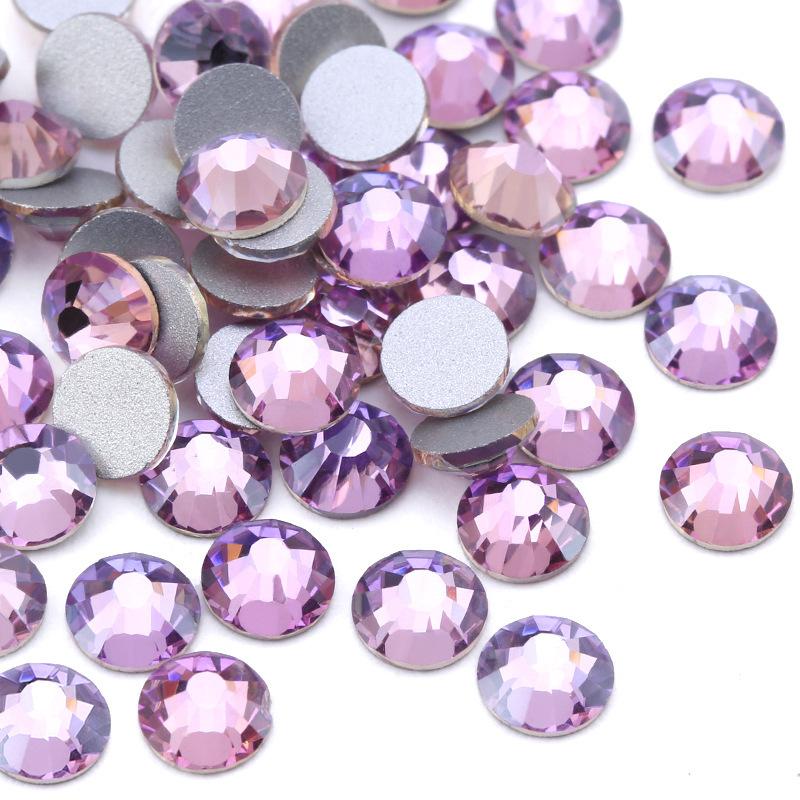 Lila Nail Art Strass Lila Samt Galvanisieren Kristall Lila Nail Art Flachboden Bohrer Glas Farbe Diamant Aufkleber Bohrer