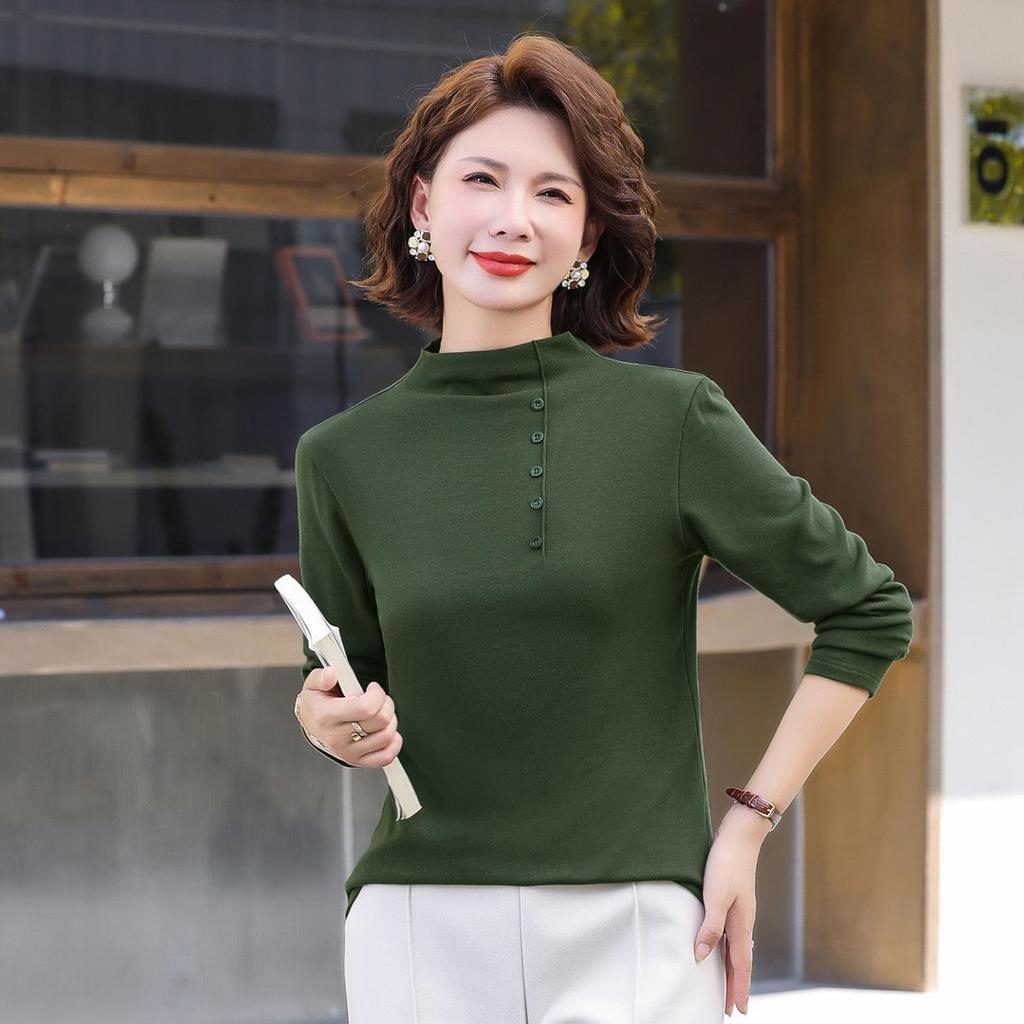 Women's Thickened Long Sleeve Turtleneck Top, Plus Velvet, 2025 New Arrival, Wear Alone, Autumn/Winter Wardrobe Essential