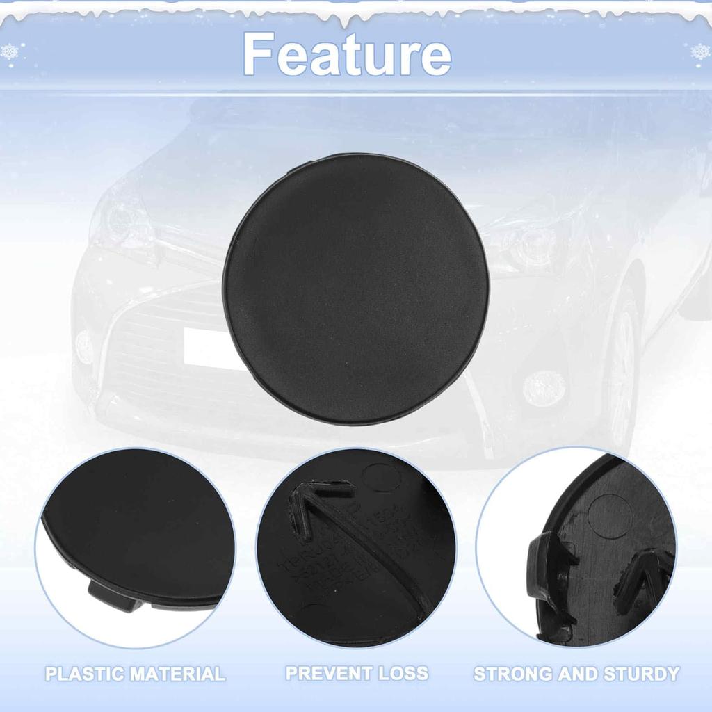 Front Left Car Tow Hook Cover Cap for Toyota Prius 2004-2009 Replaces No.5212747010C0 Matte Black Plastic Enhanced Durability for Winter & Cold