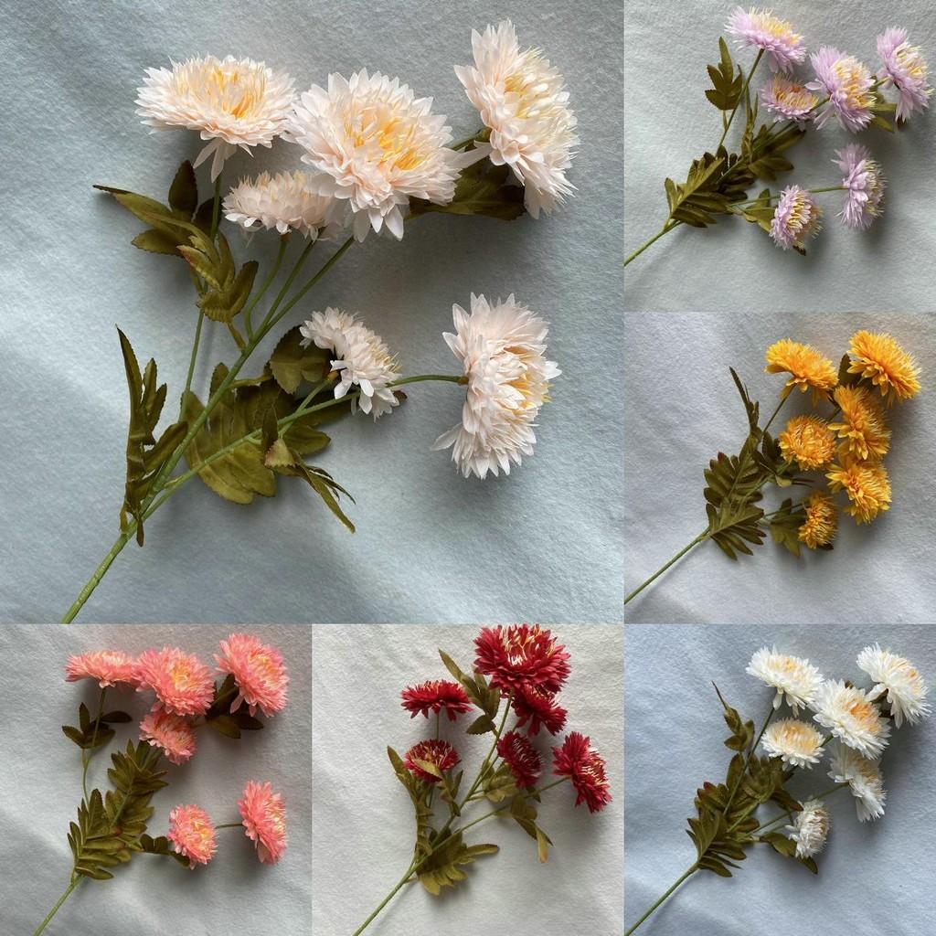 Realistic Silk Chrysanthemum Floral Stems For Banquet Hall Home Decoration