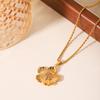 Women's French Light Luxury Vintage Stainless Steel Twist Chain Flower Diamond-studded Pendant Necklace