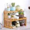 Countertop Bamboo Plant Shelf Bamboo Flower Pot Stand Balcony Flower Rack Cabinet Organizer
