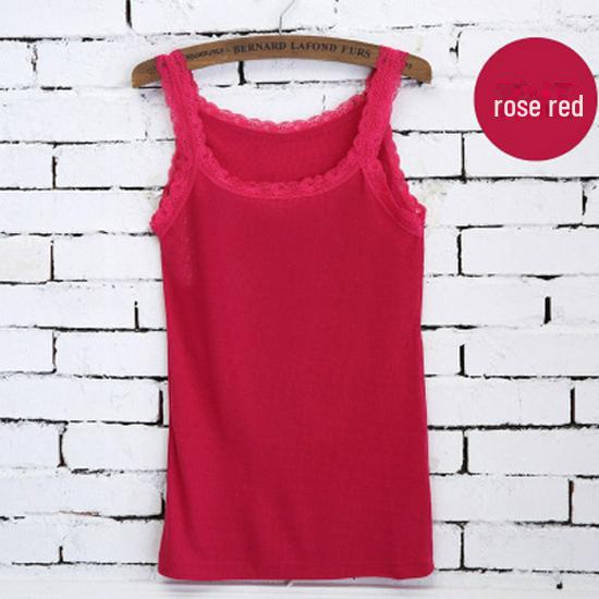 

Универсальный кружевной облегающий топ-майка - летний женский хлопковый жилет One Size красный