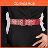 Double Retro Row Belt Iron Buckle Hollow Pattern Stylish Jeans Looks Streetwear