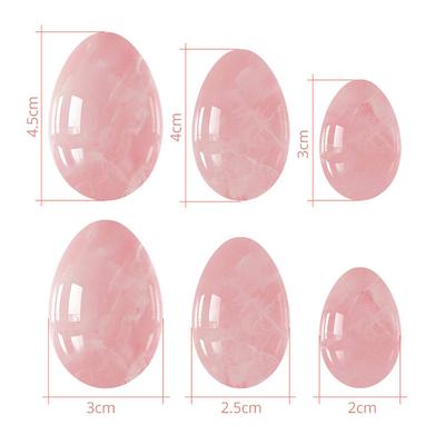 Ovos Yoni Bolas de Massagem de Jade para Mulheres Cristal de Quartzo Rosa Natural Ovos de Exercício de Kegel Massageador Muscular do Assoalho Pélvico Vaginal