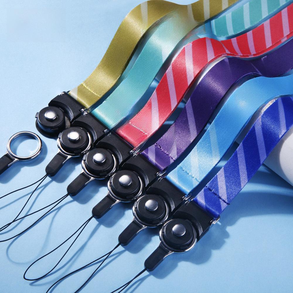 2-in-1 Double-Sided Phone Lanyard with Detachable Rotating Buckle and Card Holder Compatibility