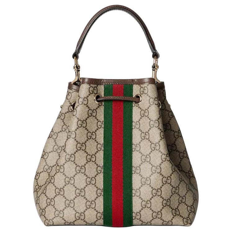 Gucci Ophidia Monogram Coated Canvas Bucket Bag Women handbags Brown 841313-FAE0K-9853