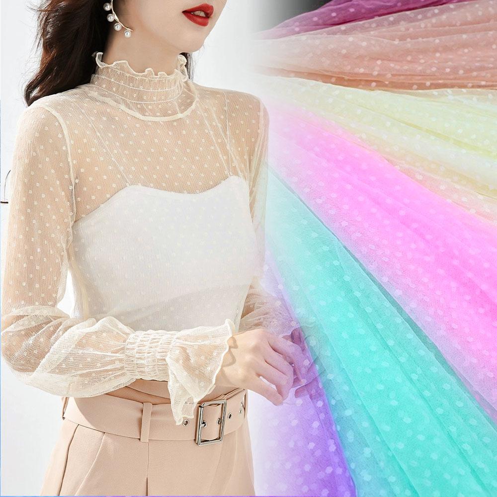 100X150cm Lace Mesh Dot Jacquard Fabric Tulle For Women Dress Clothing DIY Mosquito Polyester Net Patchwork Needlework Materials