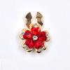 Women Flower Rhinestone Button Cover Floral Exquisite Design Brooch DIY Button Decoration Clothing Decoration 26x17mm
