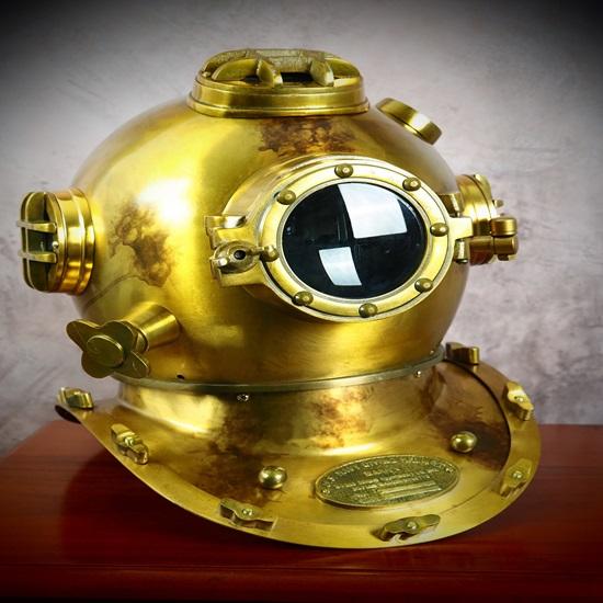Vintage Diving Helmet Mark V Navy Diving Helmet 1897 Brass Copper