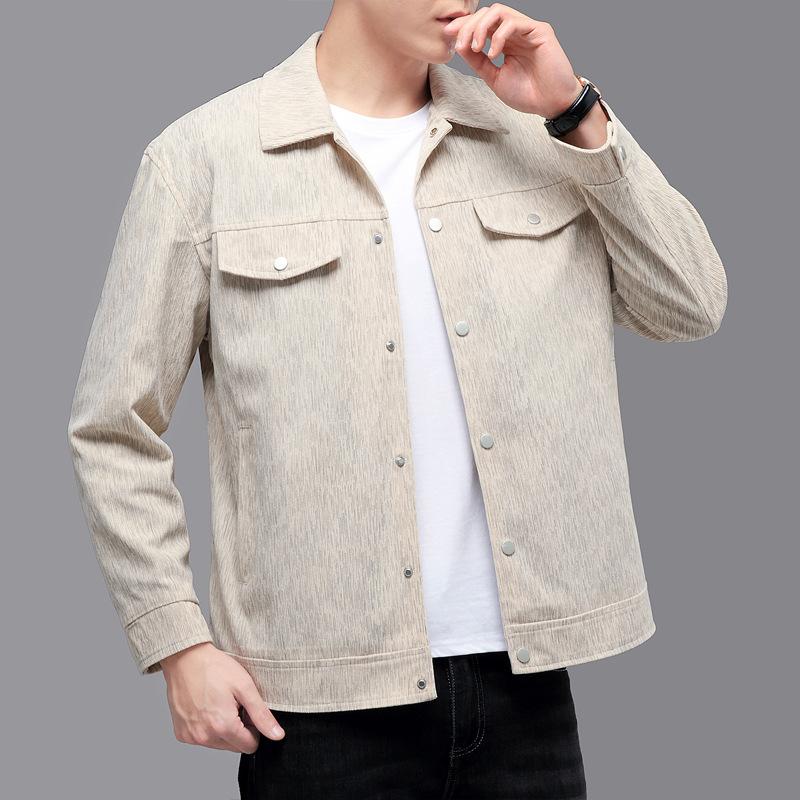 Large Size Jacket Men's Lapel Jacket Fashionable Casual Short Workwear Jacket