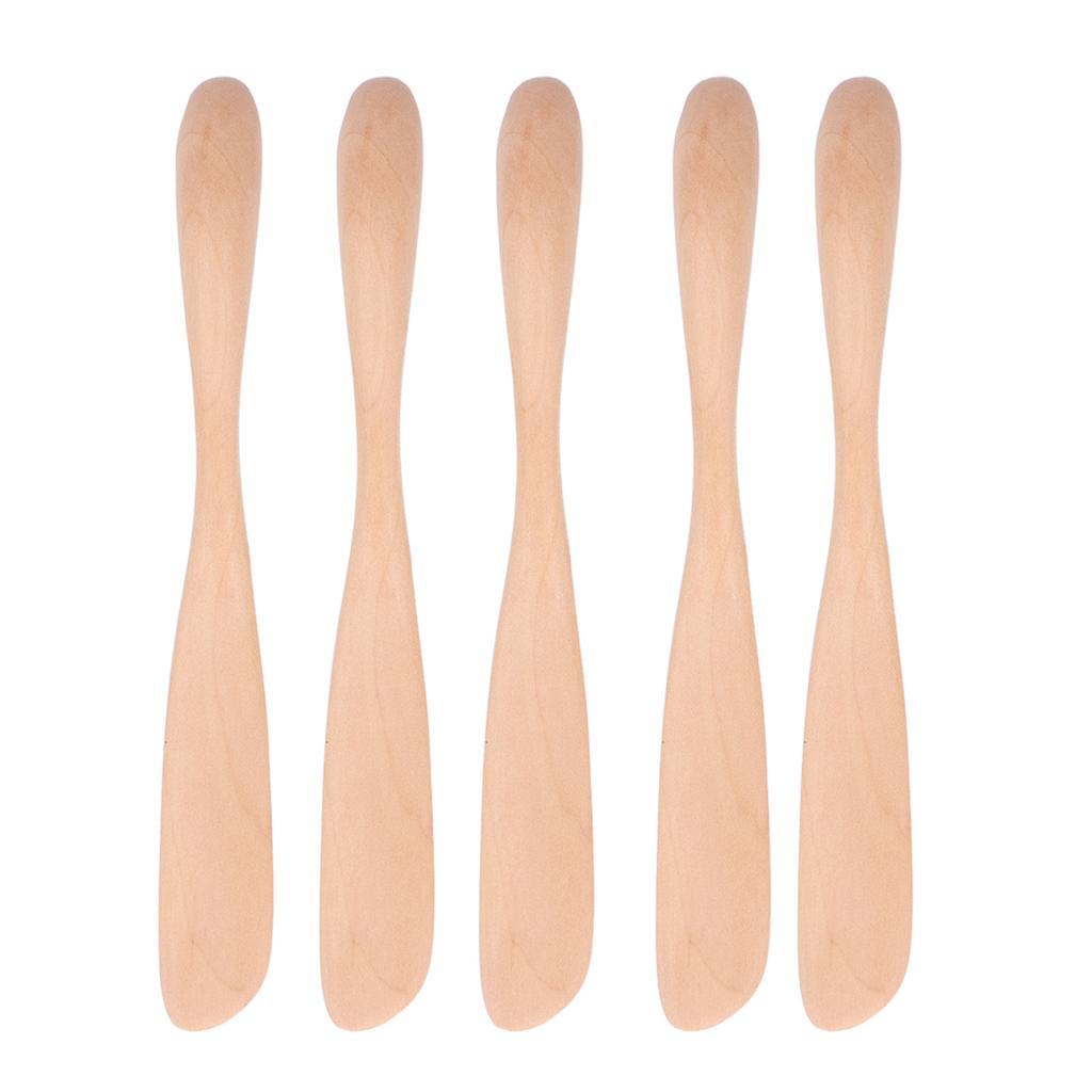 5PCS Wooden Butter Knife Jam Cheese Spreader Tableware for Japanese Style for Bread Facial