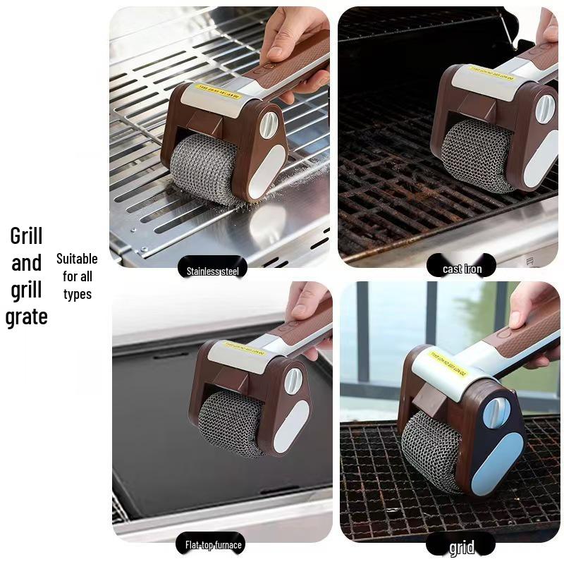 Kabellose Edelstahl-Grillbürste - Lebensmittelgeeigneter Rollenreiniger