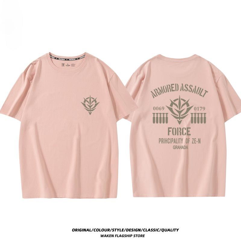 Mobile Suit Gundam Anime Joint Peripheral Short Sleeve T-Shirt Men's and Women's Summer Cotton Loose Half Sleeve Top