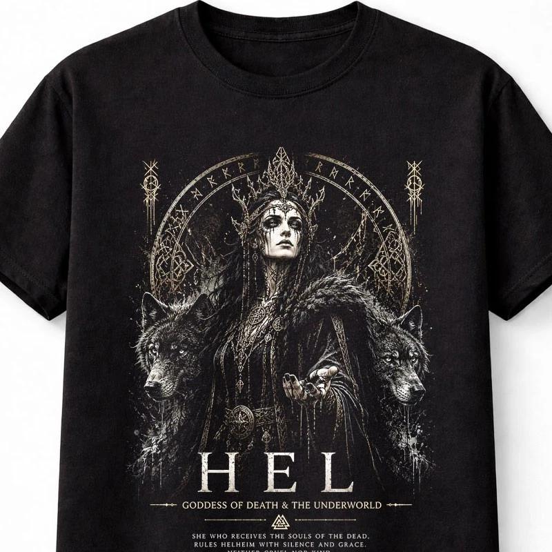 Hel Goddess Of Death Norse Mythology Wolves Unisex TShirt S