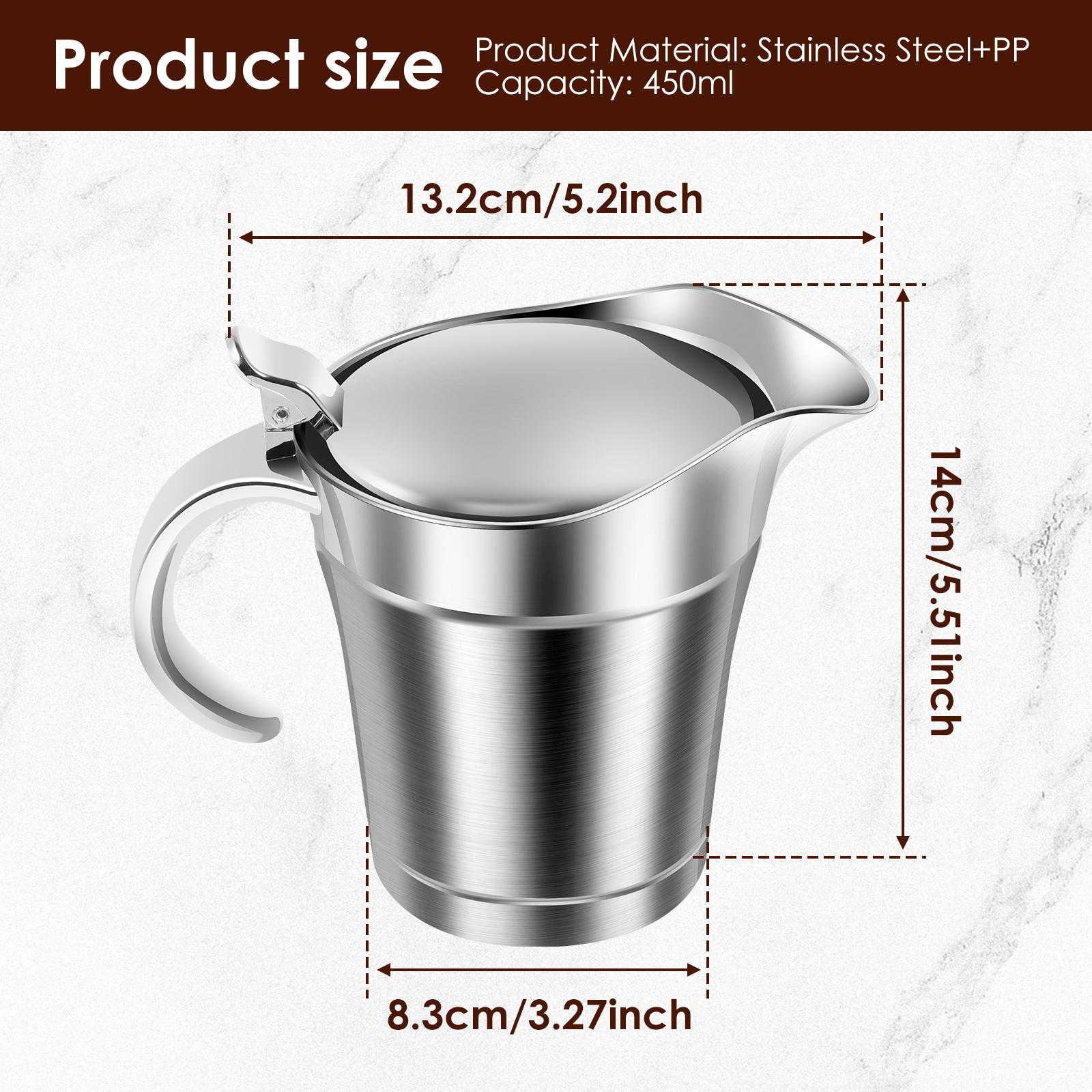 

Stainless Steel Gravy Boat 450/750ml Gravy Sauce Jug with Hinged Lid for Family Dinner, Christmas Party Gravy Pitcher