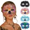Adjustable Strap Masque for Masquerade Bird Masque, Iridescent Half Face Feather Creative Accessories Events with 3D Beak Halloween Costume,