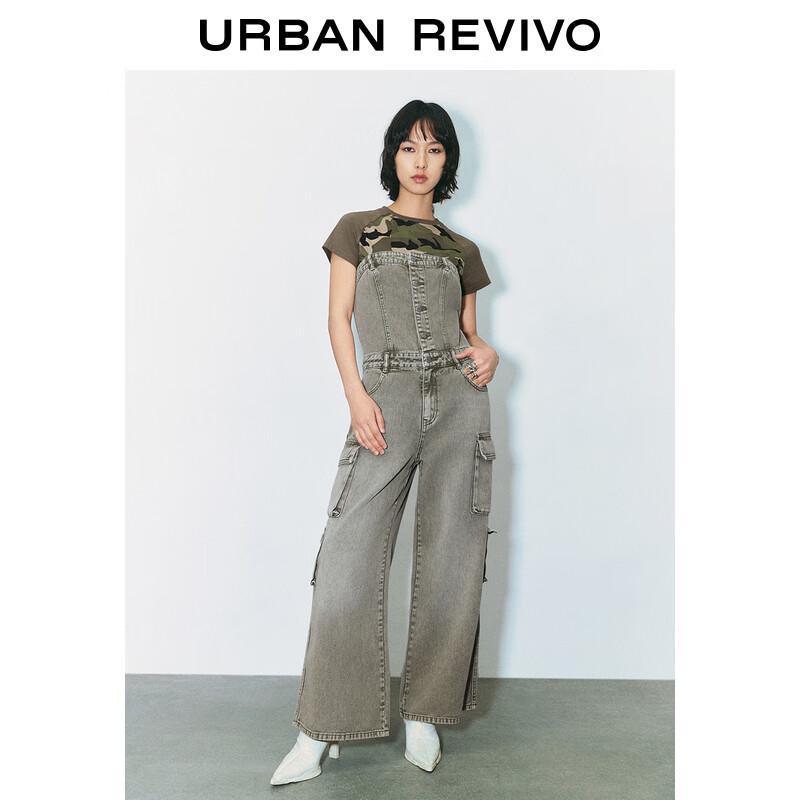 Combinaison Bandeau en Jean Délavé Usé pour Femmes UR