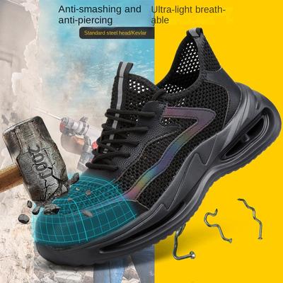 Labor Insurance Shoes Men's Steel Head Anti-smashing and Anti-piercing Safety Shoes Deodorant Safety Protective Shoes