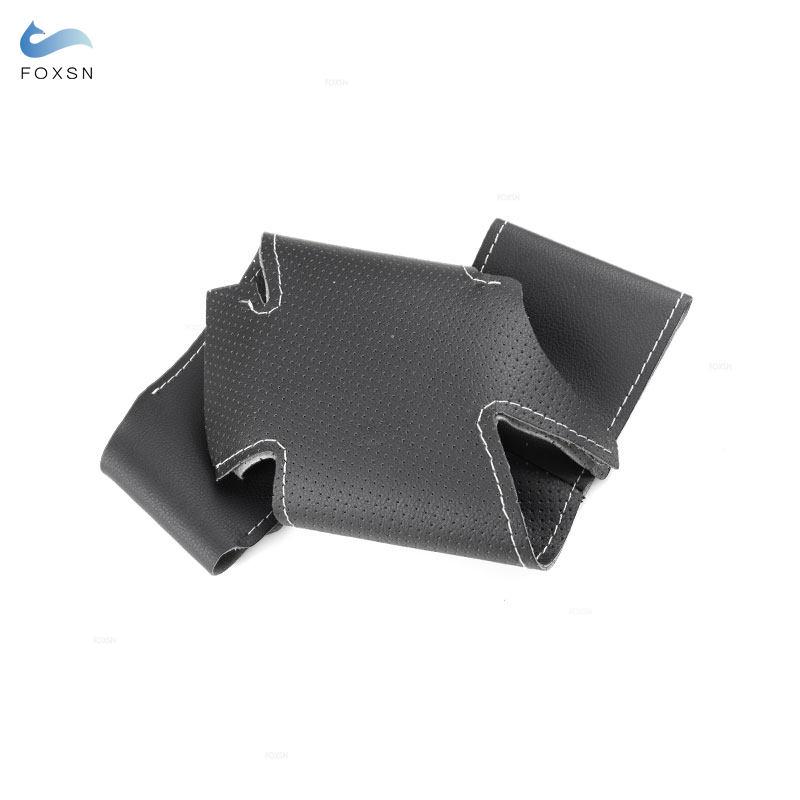 För Ford EcoSport 2014 - 2017 För Fiesta 2008 - 2016 Biltillbehör Flätad Ratt Perforerat Läder Klistermärke Skydd Trim