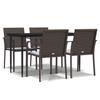 Vidaxl 5-Cz. Gartenmöbel-Set mit Kissen, Polyrattan und Stahl
