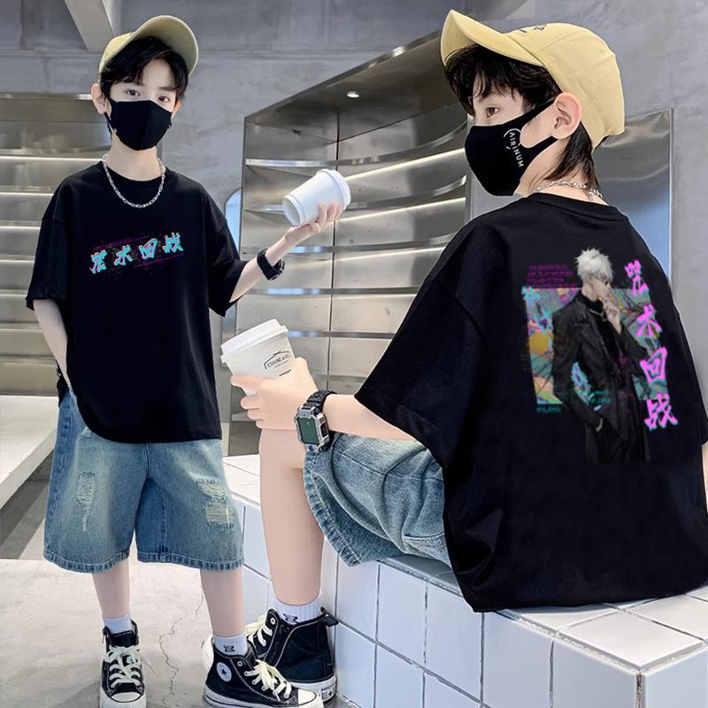 Children's short sleeved T-shirt, boys and girls' large children's T-shirt