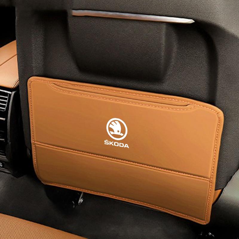 BATG1 1PCS Car Seat Backrest Protector Cover for Skoda Octavia A2 A7 Kodiaq Enyaq iV Kamiq Superb Fabia Rapid Karoq Auto Accessories