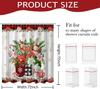 Christmas Shower Curtain Cute Snowman Xmas Red Checkered Floral Shower Curtain With 12 Hooks Xmas Gingerbread-Man Pine Branch