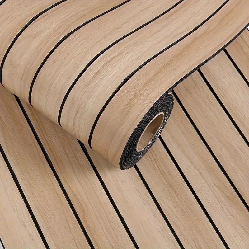 Moisture Resistant Suitable for Tenants Easy To Apply 3D Wood Grain Peel and Stick Wallpaper - Waterproof Removable Vinyl DIY