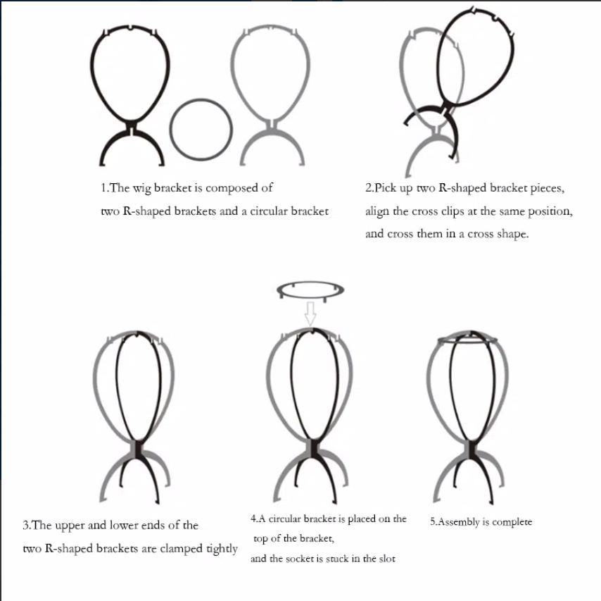 Folding Wig Stand Holder Plastic Adjustable Portable Barbershop Fashion Model Display Holder