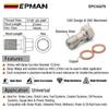 EPMAN Performance Banjo Bolt Single Stainless Steel 7/16" X 20 UNF, -4 AN / -3 AN / M12 / M10 Turbo Brake Line Universal EPCGQ79