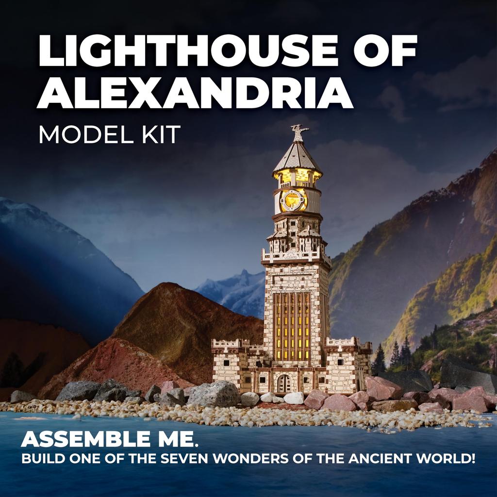 Ugears Lighthouse of Alexandria Wooden Craft No Glue or Tools Required Puzzle, Model,