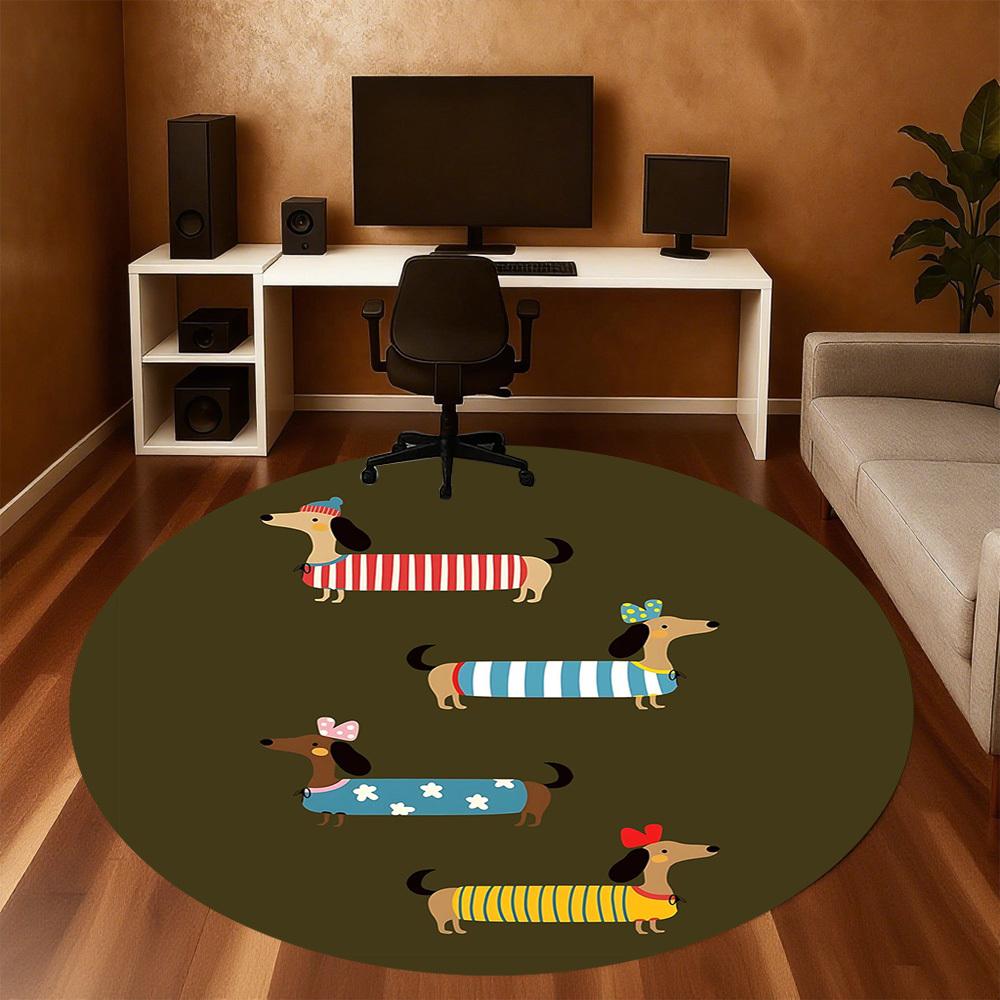 1pc sausage dog clothes Round Chair mat Area Rug - Non-Slip, Floor Mat for Office, Bedroom, and Indoor Decor c1125108