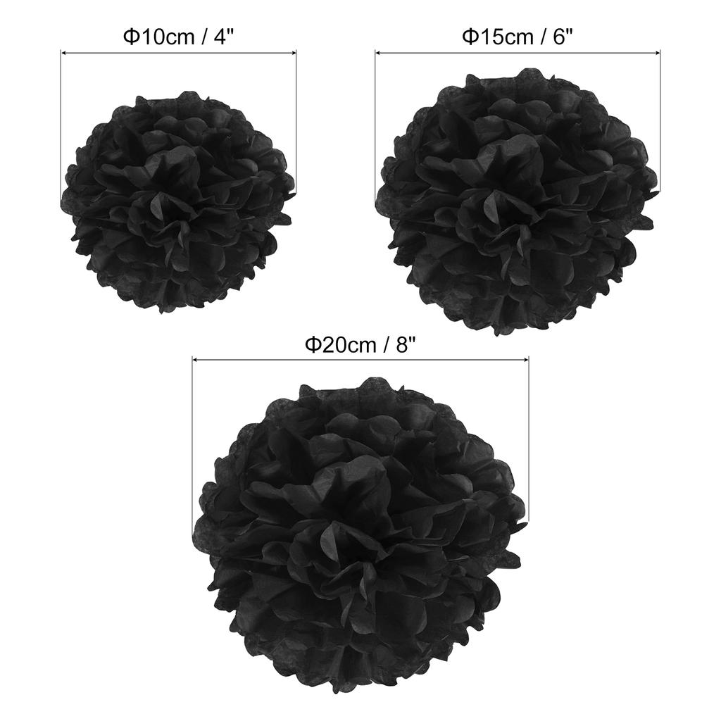 4"/6"/8" Tissue Pom Poms Flowers, 12 Pack Paper Flower Ball for Wedding Bridal Shower Birthday Bachelorette Party