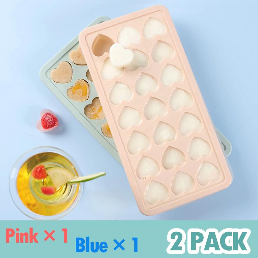 24 Grid Ice Cube Tray Silicone Mold Heart Shape Ice Cube Tray Mold Ice Maker Non-toxic Reusable Bar Pub Wine Ice Blocks Maker