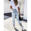 Jeans a vita alta corti affusolati casual larghi snellenti da donna 2026