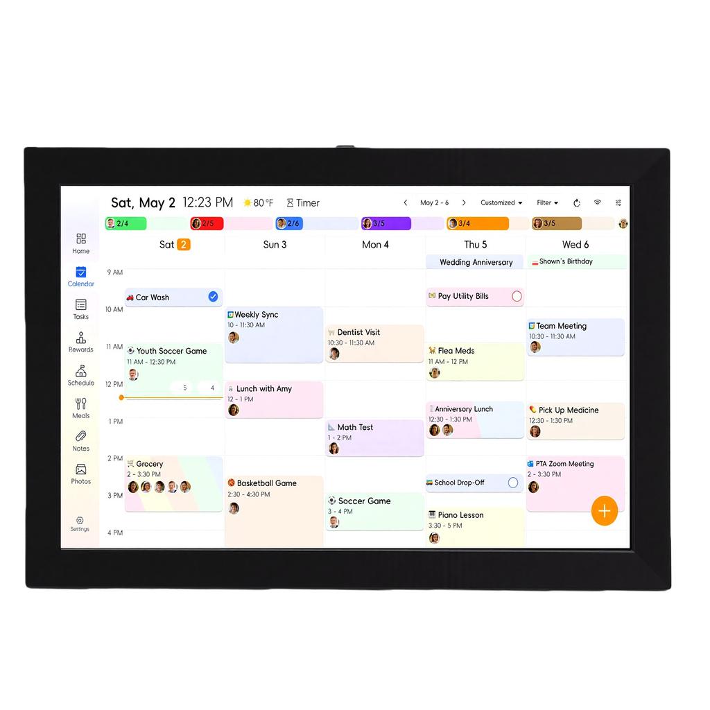 Smart Digital Calendar 10.1in Wall Planner HD Touchscreen Interactive Display with WiFi Sync Chore Chart for Family