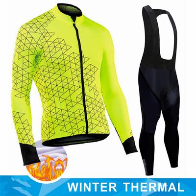 Winter Thermal Fleece Cycling Jersey Men's Mtb Clothing Man 2025 Blouse Uniform Bicycle Clothes Complete Tricuta Bib Maillot Set