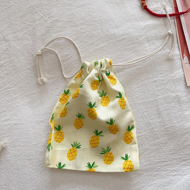 Floral Mini Cotton Drawstring Pouch for Jewelry, Cosmetics, & Lipstick - Dustproof & Cute
