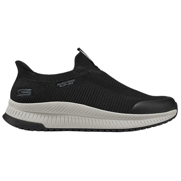 Skechers Bob's Men Black Slip Ins Walking Shoes Comfort Soft Sole Breathable Cushion 118415-BLK