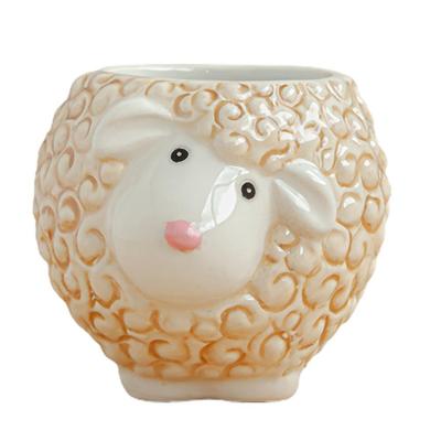 Vasos de Plantas Fofos de Cerâmica em Forma de Animal Vasos de Flores Suculentas de Desenho Animado Ornamentos de Jardim