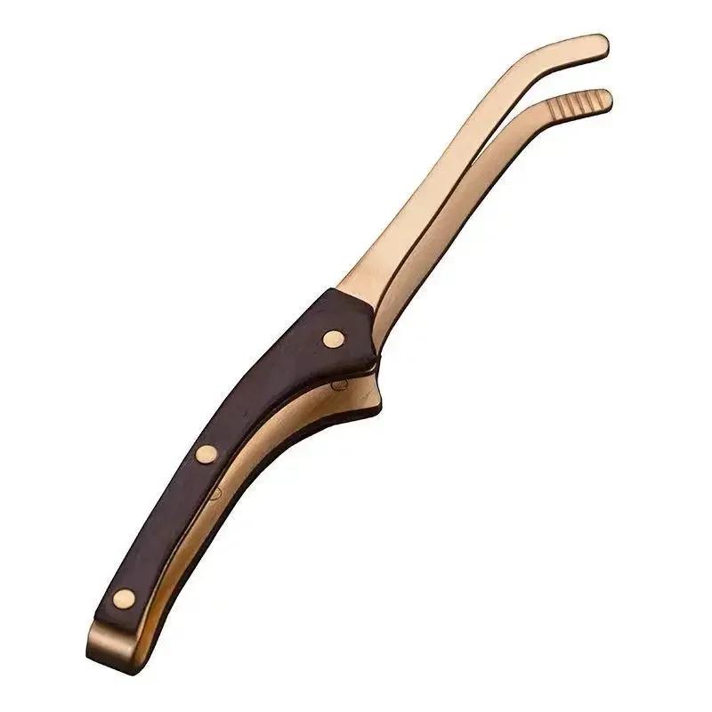 17cm čistá měď ebenová spona na čaj Spona na čaj pro domácnost Spona na šálek protiskluzová kovová pinzeta Příslušenství k čajové sadě